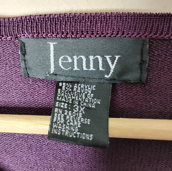 Jenny Purple Cardigan Sweater 3X Felted Floral Beaded Detail Cottagecore Holiday - Picture 7 of 8